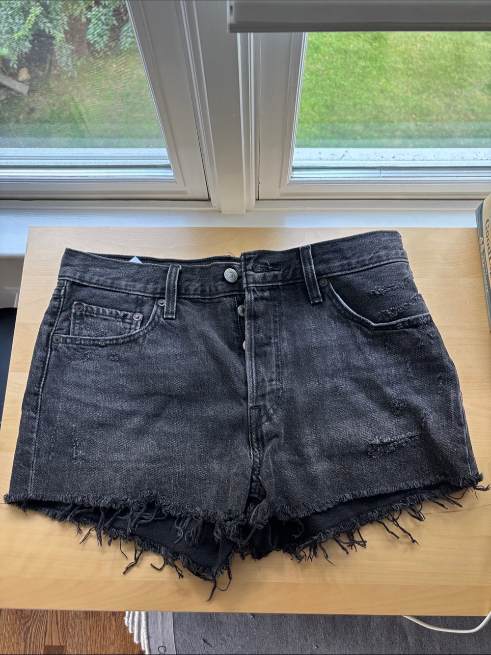 Levi’s Black Distressed Denim Women’s Shorts